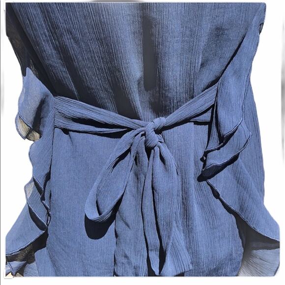 Esprit de corps navy blue dress tie in back ruffle size 4 - Picture 5 of 9